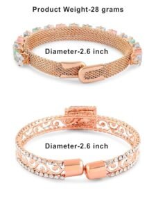 Set Of 2 Rose Gold Dazzling Austrian Diamonds Bracelet For Women - Image 2