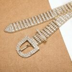 Shiny Crystal Rhinestone Waist Belt for Women Dresses Stone Studded Design Metal Slim Bellychain for Ladies Saree - Free Size - Image 5