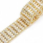 Shiny Crystal Rhinestone Waist Belt for Women Dresses Stone Studded Design Metal Slim Bellychain for Ladies Saree - Free Size - Image 6