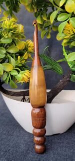 Rosewood and Resin mix Crochet hook 7 inch - Resin crochet hook Ergonomic Handle Crochet Hooks for Knitting and Crocheting yarn craft weave (6mm) - Image 4