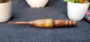Rosewood and Resin mix Crochet hook 7 inch - Resin crochet hook Ergonomic Handle Crochet Hooks for Knitting and Crocheting yarn craft weave (6mm) - Image 2